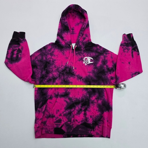 Champion Womens Pink Black Tie Dye Hoodie Sweatshirt XL Rose Logo - Picture 10 of 13